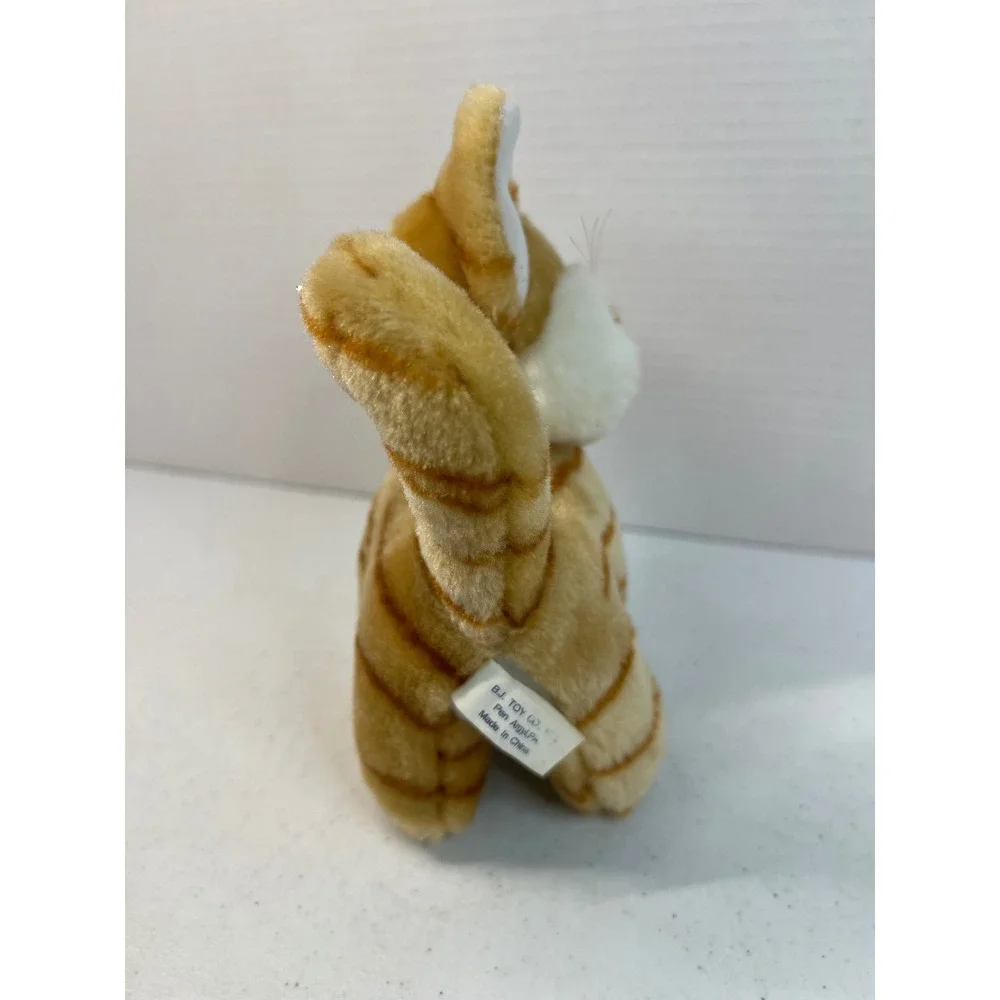 Vintage BJ Toy Co Orange Tabby Cat Plush Stuffed Animal Striped 7 Inch